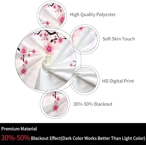 Leyiyi Cherry Blossom Door Curtain 34x80 Inch 1 Panel