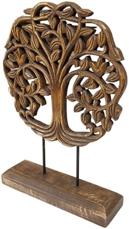 Wooden Carved Tree Table Decor Sculpture Walnut