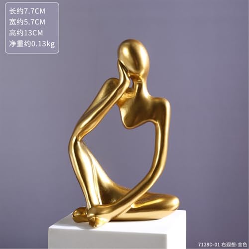 Golden Thinker Statue Home Decor Sculpture