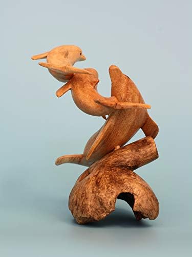 G6 Collection Hand Carved Wooden Dolphin Figurine Set