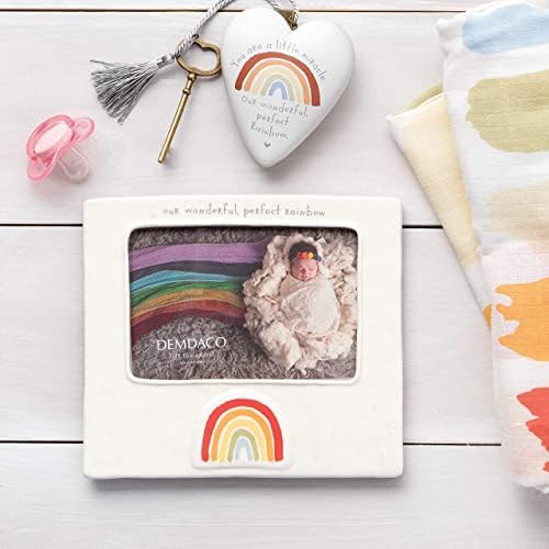 DEMDACO Rainbow Baby Glossy White Frame 8x7