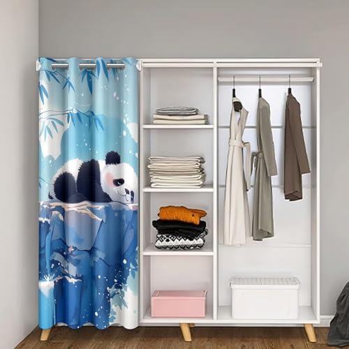 Feelyou Panda Door Curtain - 34x80 Room Darkening Privacy Decor