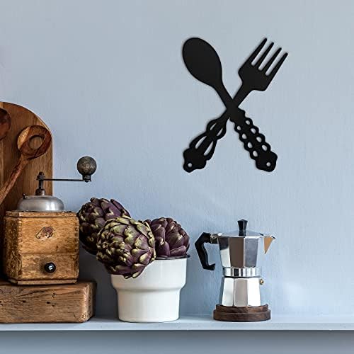 Hotop 2 Piece Metal Fork Spoon Wall Decor