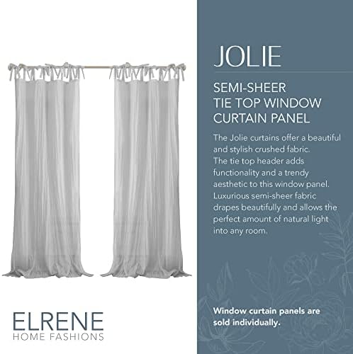 Elrene Gray Crushed Semi-Sheer Curtain 52x95 1 Panel