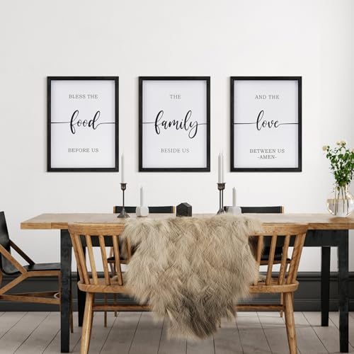 Set of 3 Bless the Food Sign Wall Decor