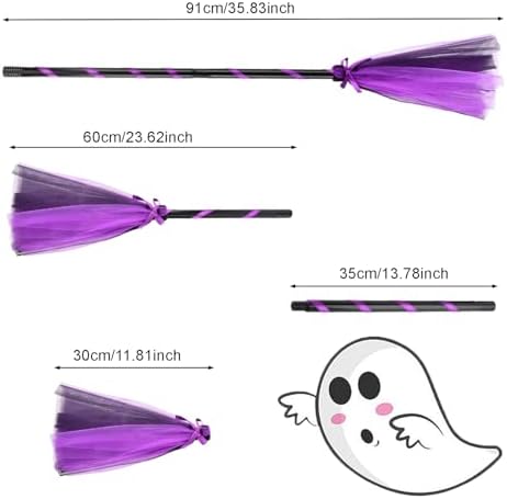 Halloween Witch Broom Purple Cosplay Prop