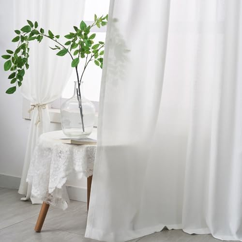 Ftinala Off White 90 Inch Curtains 2 Panels Set