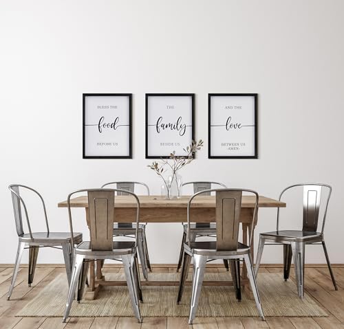 Set of 3 Bless the Food Sign Wall Decor