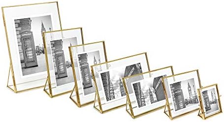 Isaac Jacobs 7x5 Antique Gold Floating Photo Frame 2 Pack