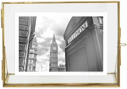 Isaac Jacobs 7x5 Antique Gold Floating Photo Frame 2 Pack