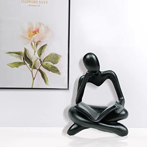 Modern Black Thinker Statue Home Decor Sculpture