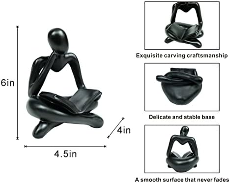 Modern Black Thinker Statue Home Decor Sculpture