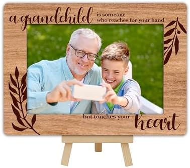 OXRUN Grandparents Wooden Photo Frame with Easel