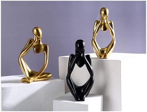 Golden Thinker Statue Home Decor Sculpture