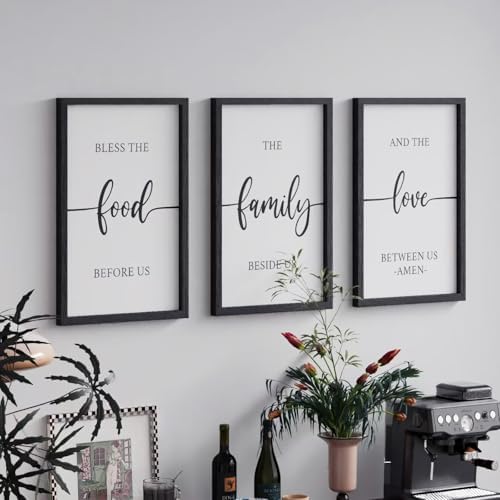 Set of 3 Bless the Food Sign Wall Decor