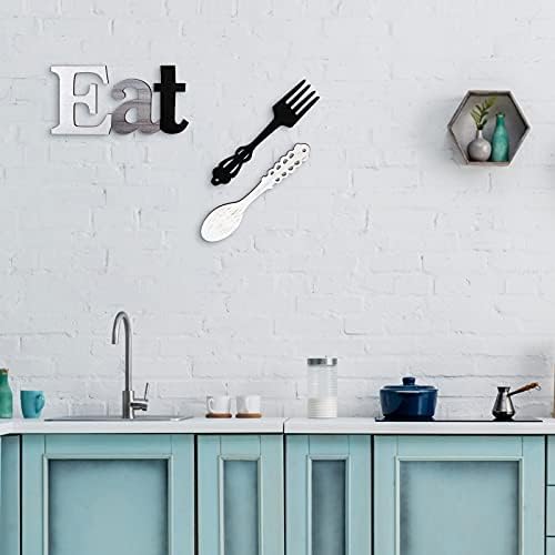 Jetec Eat Sign Fork Spoon Wall Decor Set 1