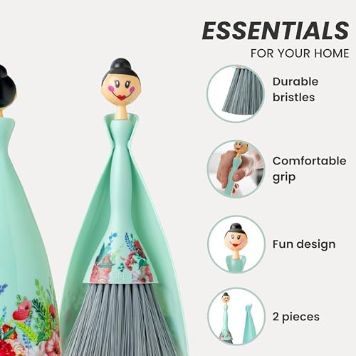 Vigar Mini Broom and Dustpan Set Turquoise 1