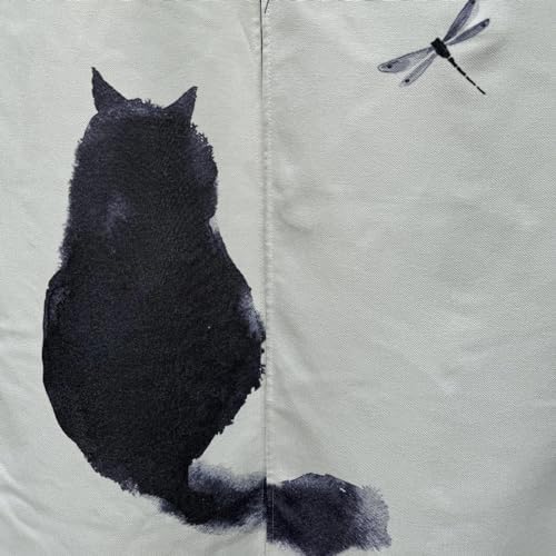 Ofat Home Japanese Ink Cat Noren Door Curtain