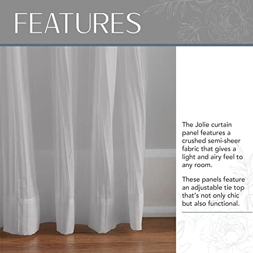 Elrene Gray Crushed Semi-Sheer Curtain 52x95 1 Panel