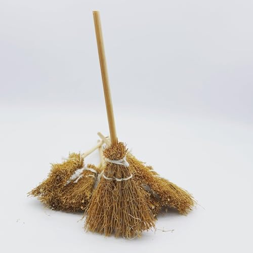 5Pcs Halloween Witch Broom Miniature Decorations