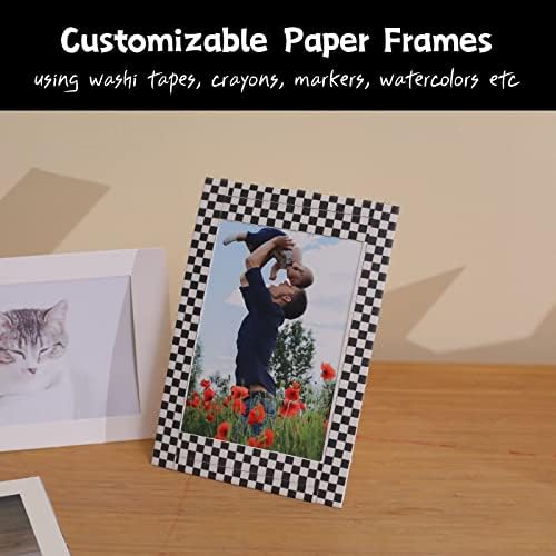 200 Pack White Paper Picture Frames 4x6 with Easel