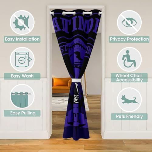 Erosebridal Football Door Curtain for Privacy 34x80 Inches