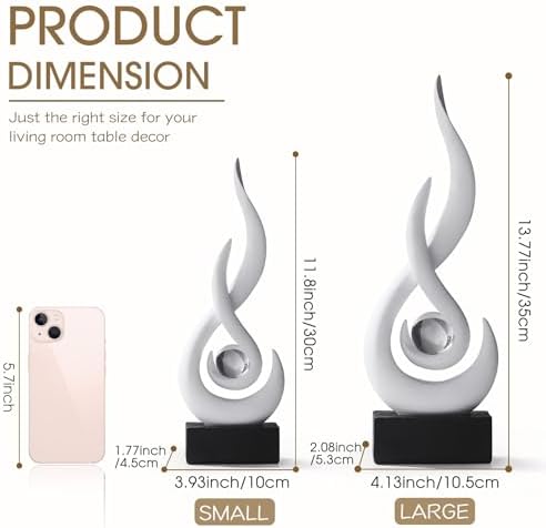 FJS Modern Flame Statue Home Decor 118 H