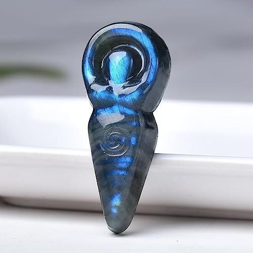 WUYOUSHI Natural Labradorite Crystal Goddess Statue 197 Inch