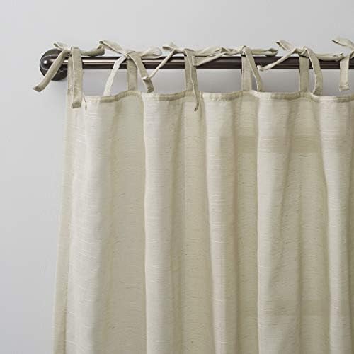 No 918 Winnie Linen Blend Sheer Tie Top Curtain Panel