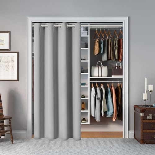 AOSKY Door Curtains - Light Grey Grommet Panels 52x90