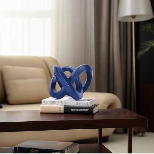 DOVDOV Blue Knot Decorative Sculpture for Bookshelf