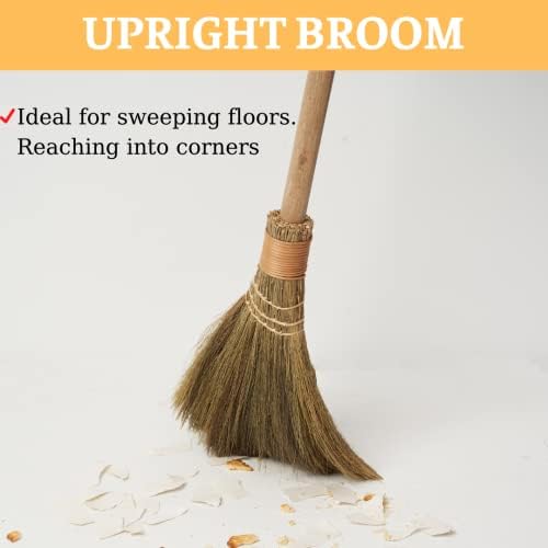 Natural Vietnamese Straw Hand Broom - 122 Wide 2638 Long
