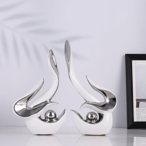 DOVDOV Modern Ceramic Art Sculptures with Gold Accents