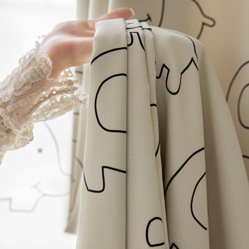 Cartoon Animal Blackout Curtains for Kids Bedroom