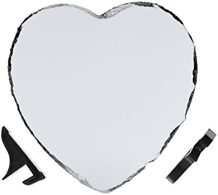 Moonlove Custom Heart Shape Rock Slate Photo Frame