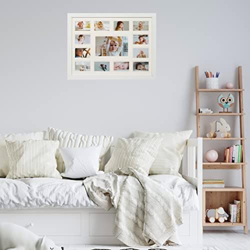 White Wood Collage Picture Frame with 13 Openings