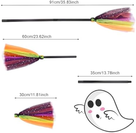 Halloween Witch Broom Costume Prop for Cosplay and Decor