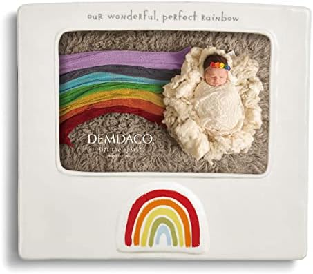 DEMDACO Rainbow Baby Glossy White Frame 8x7