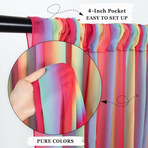 DUOBAO Rainbow Chiffon Arch Backdrop 29x96in