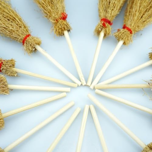 FAZHBARY 15PCS Mini Witch Brooms Halloween Decor