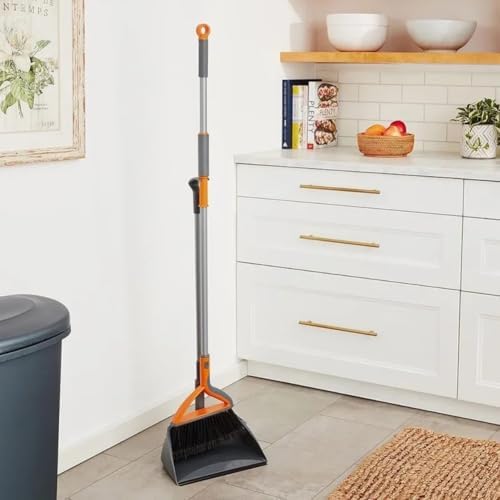 Standing Broom and Dustpan Set for All Floors