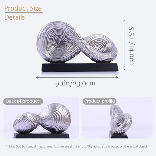 UANYEMON 55 Infinity Knot Sculpture - Modern Silver
