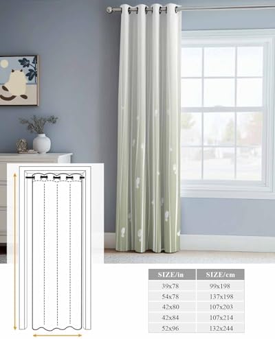 Onekaccu Sage Green Grommet Door Curtain 52x96