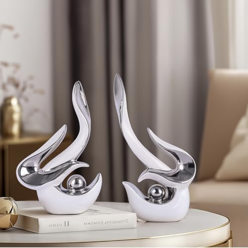 DOVDOV Modern Ceramic Art Sculptures with Gold Accents