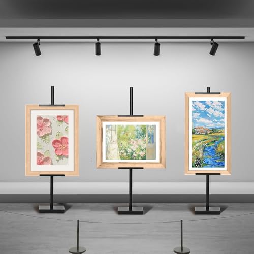 Adjustable Metal Picture Frame Stand - 29 Inch Sturdy Black Easel