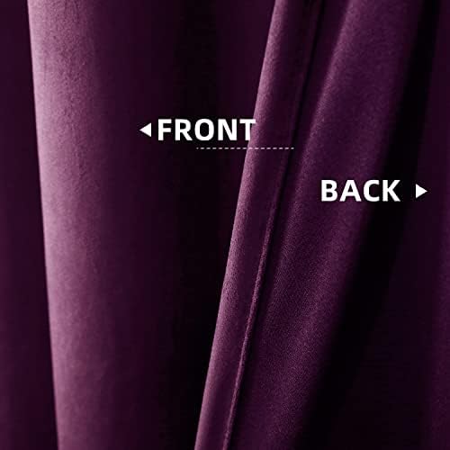 Guibaf Purple Velvet Curtains 52x96 inches Set of 2 Grommet Blackout Drapes