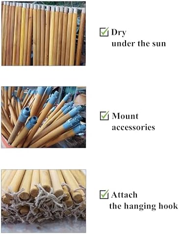 NeKenKy Coconut Broom - 55 Inches Heavy Duty for Outdoor Cleaning