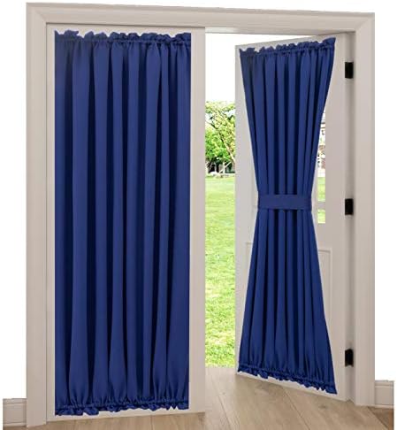 Aquazolax Door Curtains 72 Inch Blackout Thermal Panel with Tieback