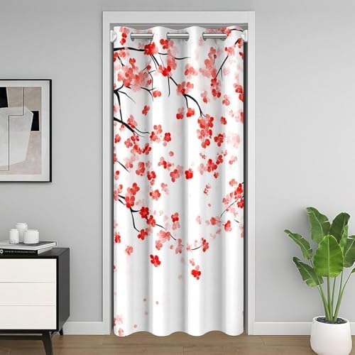 Erosebridal Pink Cherry Blossom Door Curtain Panel 42x80