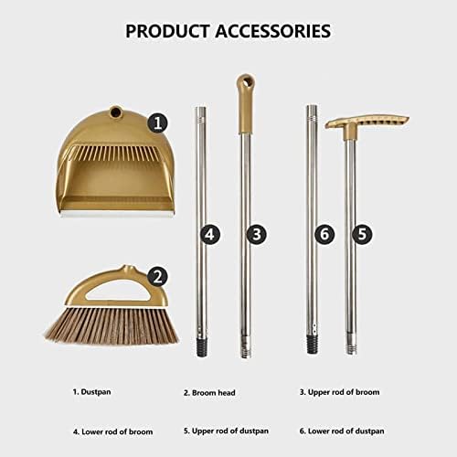 Bavokon Upgrade Long Handle Broom with Dustpan Combo Set